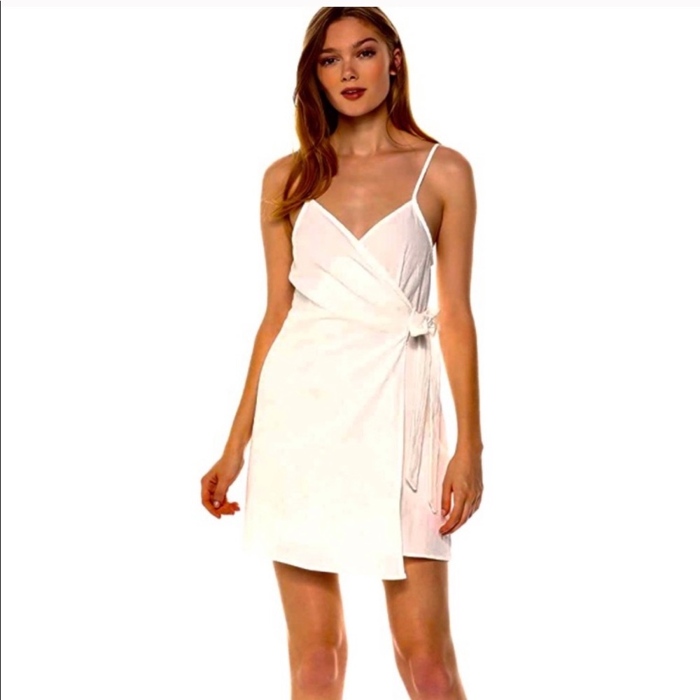 Show me your Mumu wrap white cami dress
